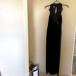 Long tuxedo style dress sleeveless